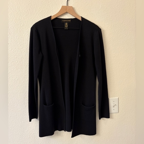 Classiques Entier 100% Extrafine Merino Wool Cardigan black Size - Picture 1 of 8